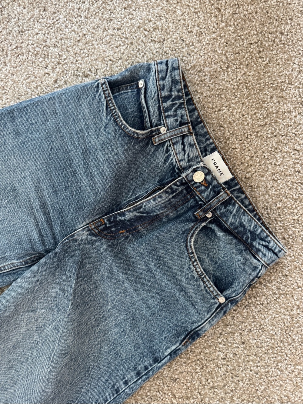 Frame Denim High-Rise Blue Wash Jeans